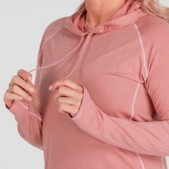 NRS Silkweight Hoodie - Women's -Osprey shop 10140 05 Mauve Model Detail 090221 2000x2000 rsz 29954.1647968653