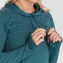 NRS Silkweight Hoodie - Women's -Osprey shop 10140 05 Mediterranea Model Detail2 082121 2000x2000 rsz 17558.1647968653