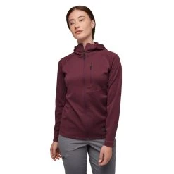 Black Diamond Coefficient Fleece Hoody - Women's -Osprey shop 744021 5016 W COEFFICIENT HOODY Blackberry 02 rsz 09871.1660167893