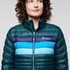 Cotopaxi Fuego Down Jacket - Women's -Osprey shop Cotopaxi F22 W Fuego Down Jacket Deep Ocean Stripes 1110 29079.1676582418