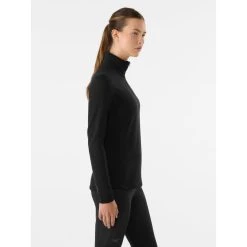 Arc'teryx Rho Heavyweight Zip Neck - Women's 22 Arc'teryx Rho Heavyweight Zip Neck - Women's -Osprey shop FW22 30205 BLK Rho Heavyweight Zip Neck Black Women S Side View Right rsz 19016.1666299161