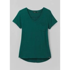 Prana Foundation Short Sleeve V Neck - Women's (Spring 2022) -Osprey shop W11170142 DEEPPINEHEATHER ALT 9 rsz 87321.1644208740