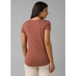 Prana Foundation Short Sleeve V Neck - Women's (Spring 2022) -Osprey shop W11170142 TERRAHEATHER ALT 2 rsz 38826.1644208740