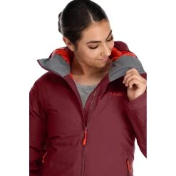 Rab Valiance Jacket - Women's -Osprey shop Womens Valiance Jacket DeepHeather QDB 50 DEH DETAIL8 rsz 95989.1664564329