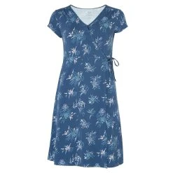 Sherpa Padma Wrap Dress - Women's (Spring 2022) -Osprey shop padma wrap dress blue front 31793.1664924762