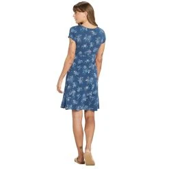 Sherpa Padma Wrap Dress - Women's (Spring 2022) -Osprey shop padma wrap dress blue model back full view 77909.1664924748