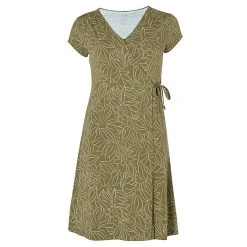 Sherpa Padma Wrap Dress - Women's (Spring 2022) -Osprey shop padma wrap dress evergreen front 09297.1647415027