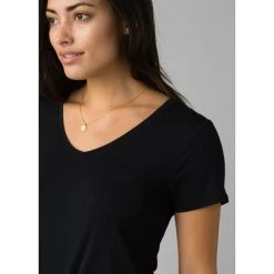 Prana Foundation Short Sleeve V Neck - Women's (Spring 2022) -Osprey shop w11170142 black alt 5foundationssvneck rsz 19678.1644208737