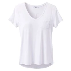 Prana Foundation Short Sleeve V Neck - Women's (Spring 2022) -Osprey shop w11170142 white alt 9 49886.1644208737