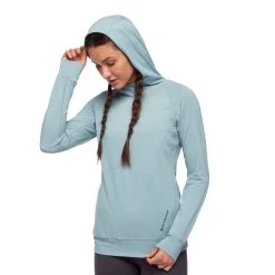 Black Diamond Alpenglow Hoody - Women's -Osprey shop w alpenglow hoody blue ash front2 model rsz 79067.1676319897